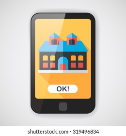 Building flat icon with long shadow,eps10