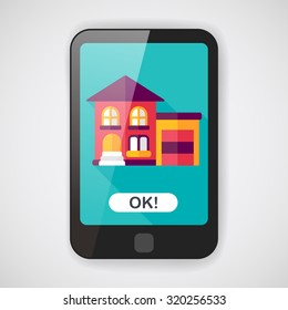 Building flat icon with long shadow,eps10