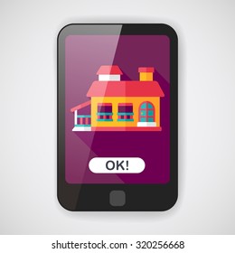 Building flat icon with long shadow,eps10