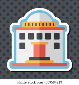 Building flat icon with long shadow,eps10