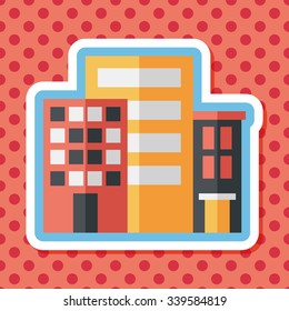Building flat icon with long shadow,eps10