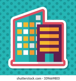 Building flat icon with long shadow,eps10