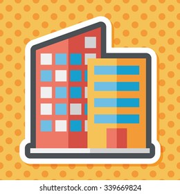 Building flat icon with long shadow,eps10