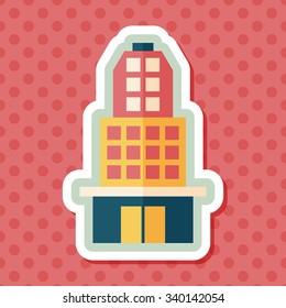 Building flat icon with long shadow,eps10