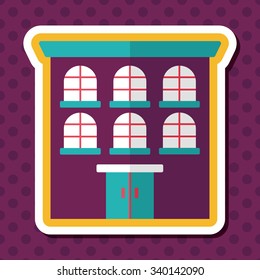 Building flat icon with long shadow,eps10