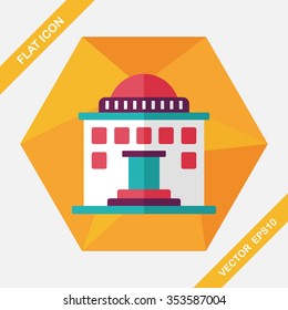 Building flat icon with long shadow,eps10