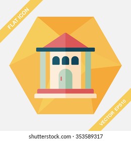 Building flat icon with long shadow,eps10