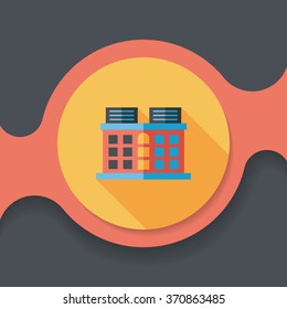 Building flat icon with long shadow,eps10