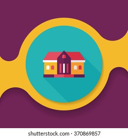 Building flat icon with long shadow,eps10