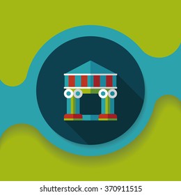 Building flat icon with long shadow,eps10