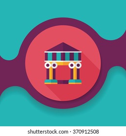 Building flat icon with long shadow,eps10