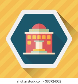 Building flat icon with long shadow,eps10