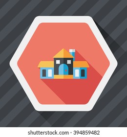Building flat icon with long shadow,eps10