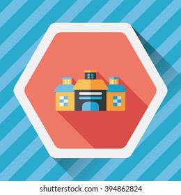 Building flat icon with long shadow,eps10