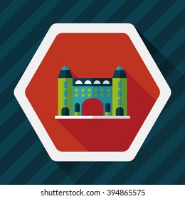 Building flat icon with long shadow,eps10