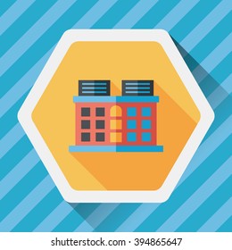 Building flat icon with long shadow,eps10