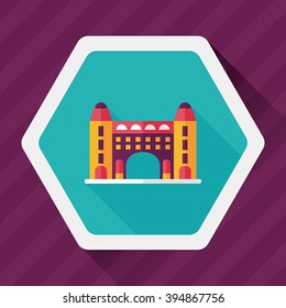 Building flat icon with long shadow,eps10