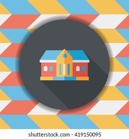 Building flat icon with long shadow,eps10