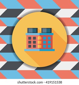 Building flat icon with long shadow,eps10