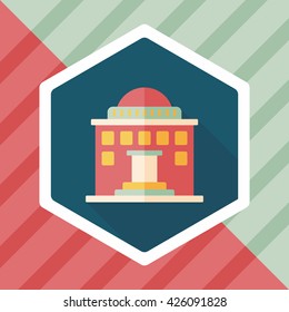 Building flat icon with long shadow,eps10