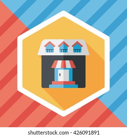 Building flat icon with long shadow,eps10