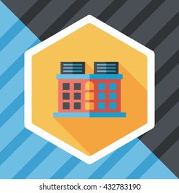Building flat icon with long shadow,eps10