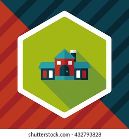 Building flat icon with long shadow,eps10