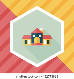 Building flat icon with long shadow,eps10