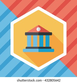 Building flat icon with long shadow,eps10