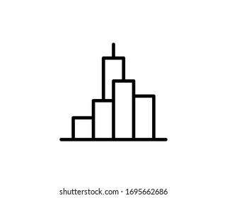 Building  flat icon. Single high quality outline symbol for web design or mobile app.  Building  thin line signs for design logo, visit card, etc. Outline pictogram EPS10