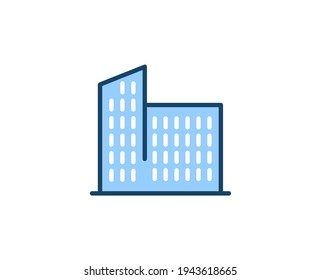 Building flat icon. Single high quality outline symbol for web design or mobile app.  House thin line signs for design logo, visit card, etc. Outline pictogram EPS10