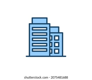 Building flat icon. Single high quality outline symbol for web design or mobile app.  House thin line signs for design logo, visit card, etc. Outline pictogram EPS10