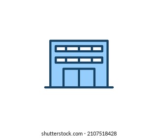 Building flat icon. Single high quality outline symbol for web design or mobile app.  House thin line signs for design logo, visit card, etc. Outline pictogram EPS10