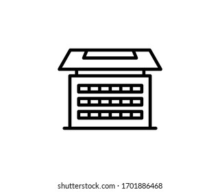 Building  flat icon. Thin line signs of bone for design logo, visit card, etc. Single high-quality outline symbol for web design or mobile app. Building  outline pictogram.