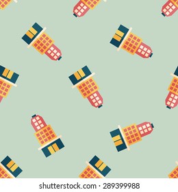 Building flat icon,eps10 seamless pattern background