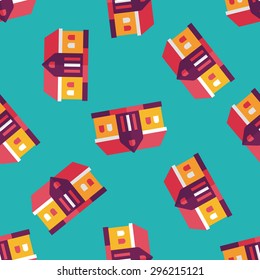 Building flat icon,eps10 seamless pattern background