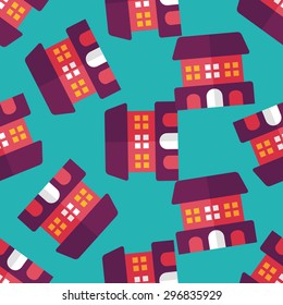 Building flat icon,eps10 seamless pattern background