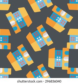 Building flat icon,eps10 seamless pattern background