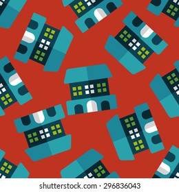 Building flat icon,eps10 seamless pattern background
