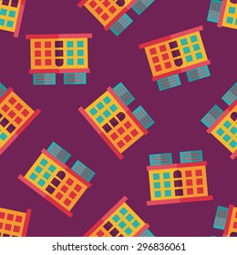 Building flat icon,eps10 seamless pattern background