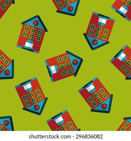 Building flat icon,eps10 seamless pattern background