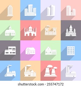 Building Flat Icons Set