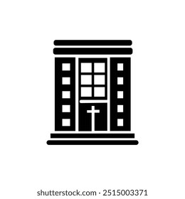 Building flat icons set. Bank, shop, office, school, hotel, church, public building icons and more signs. Flat icon collection.