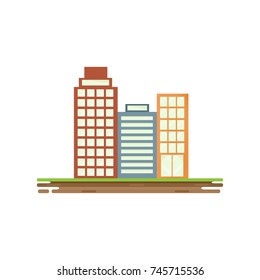 Building in flat style, vector illustration.