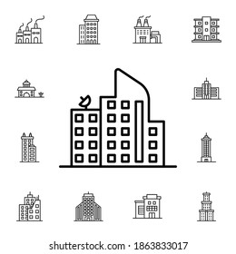 Icono de vector plano de construcción en paquete de edificios