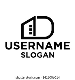 building folder logo concept black and white