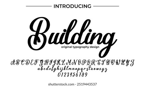 Pincel con estilo pintado con letras de Vector en mayúsculas, alfabeto, tipografía