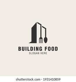 Building Food Logo Template Suitable Restaurant Stock Vector (Royalty ...