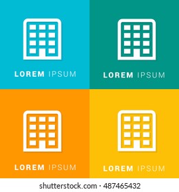 Building Four Color Material Designed Icon / Logo