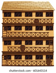 Building with four floors illustration